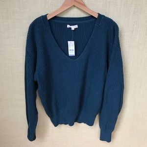 NWT Teal LA Hearts V-Neck Sweater